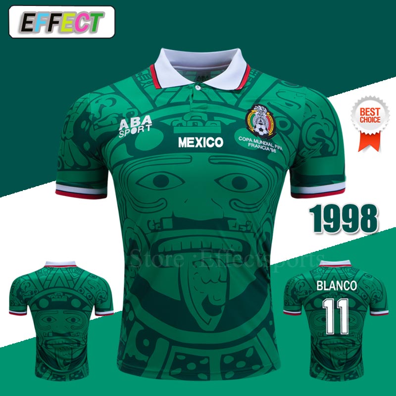 

Thailand Quality Retro 1998 Mexico World Cup Classic Vintage Soccer jerseys HERNANDEZ 11# BLANCO Home Green Away White Football Shirts XXL, Retro 1990 germany white