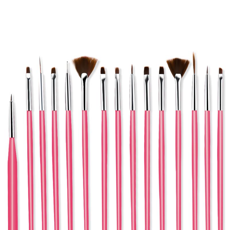 

LadyMisty 15pcs Nail Brush For Manicure Nail Art Liner Painting Pen Acrylic Art Brush UV Gel Brushes Manicure Tool