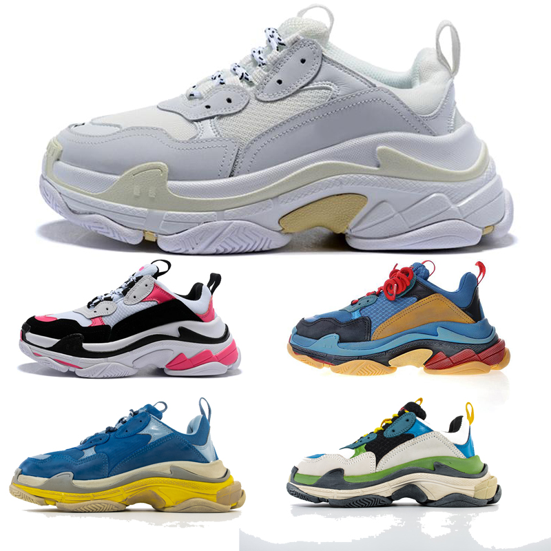 

2019 Fashion Paris Casual shoes Dad Shoes for Men Women Triple-S Sneaker Dark Green Triple S Beige Black Sports Tennis
