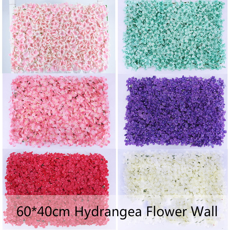 

60X40cm Artificial Hydrangea Flower Wall Photography Props Home Hotel Decoration DIY Wedding Arch Flowers White Fake Flowers, Red