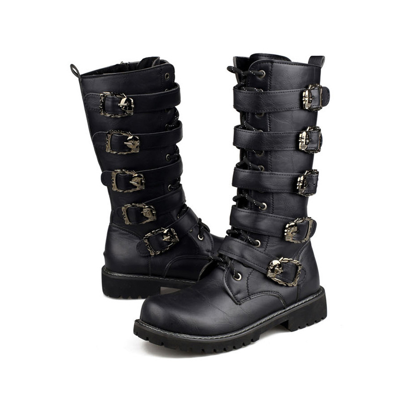 calf length combat boots