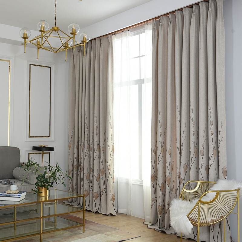 

Modern Simple Jacquard Curtains for Living Dining Room Bedroom, Tulle