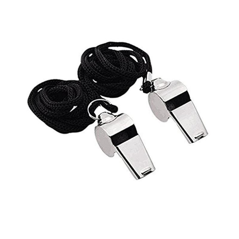 

2pcs Referee Coach Whistle Stainless Steel Extra Loud Whistle For School Sports