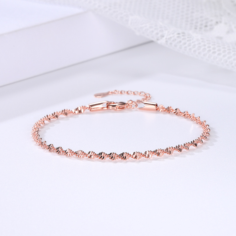 

ZHOUYANG Bracelet For Women Smooth Exquisite Trendy Spiral Wave Twisted Grain Rose Gold Silver Color Fashion Jewelry Gift KBH064
