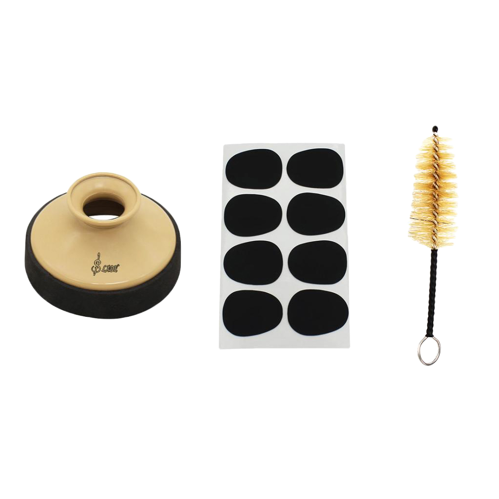 

3 in 1 Alto Saxphone Mute Silencer Mouthpiece Patches Pads Mouthpiece Brush Sax Accessories