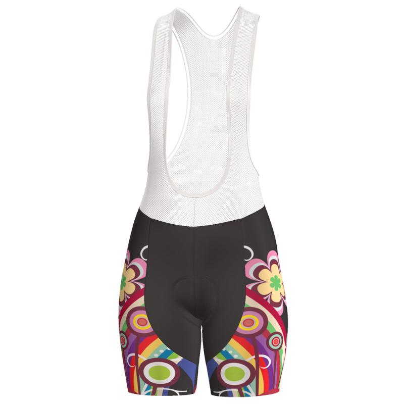 

HIRBGOD New Women Comfortable Breathable Bicycle Bib Shorts Black Flower Shirt Team Cycling Shorts Bike Short Pant,TYZ098-03
