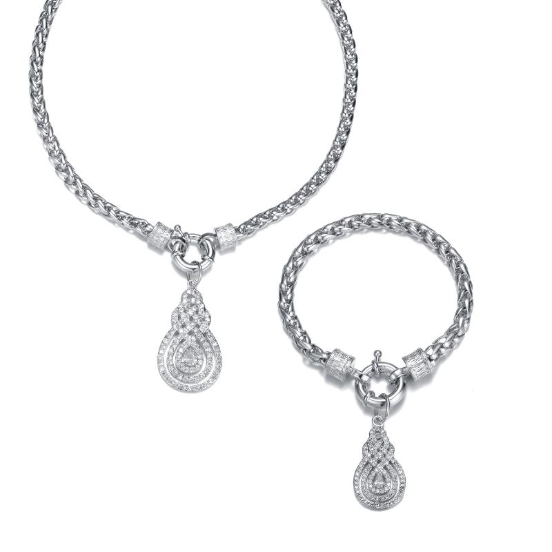 

2019 Gold Chain Design Fashion Necklace Square Zircon Iced Jewelry Necklace Tennis Chain, As pic