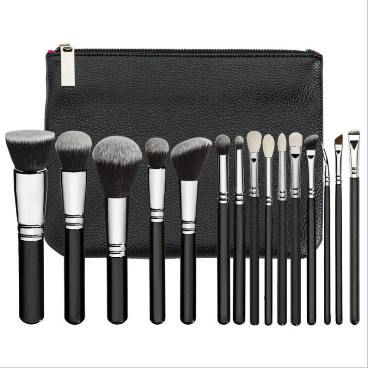 

Mermaid 15PCS/Set Makeup Brushes With PU Bag Professional Brush For Powder Foundation Blush Eyeshadow Eyeliner Blending Pencil