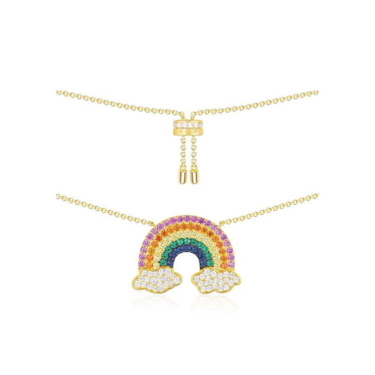 

LIDU 925 Silver High Quality A Fashion Exquisite Rainbow PM Necklace Send Gift To Friends Free Mail Manufacturer Wholesale