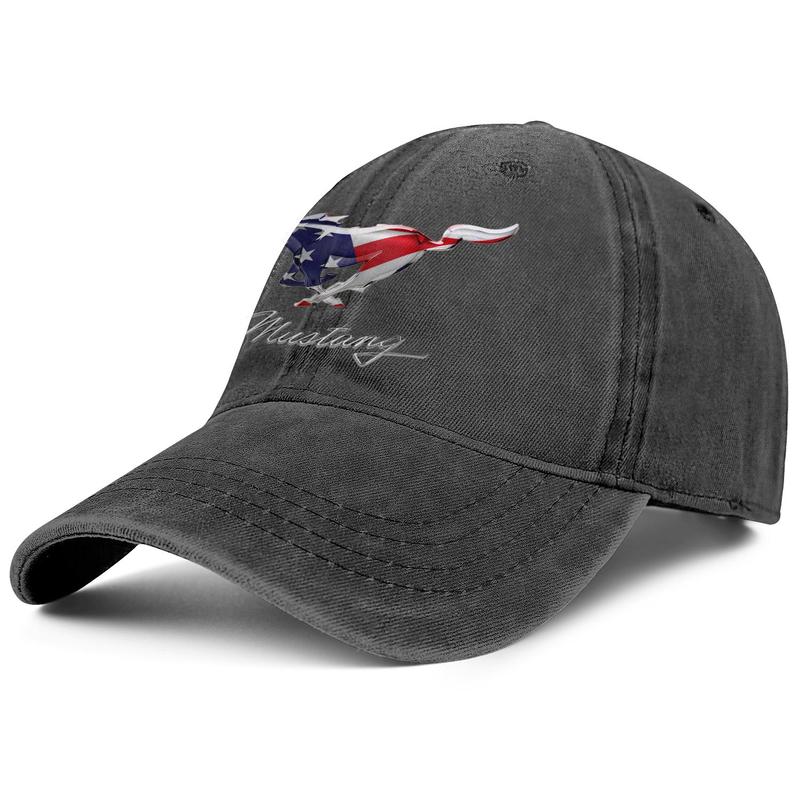 

Stylish Ford Mustang American flag Unisex Denim Baseball Cap Design your own Classic Hats logo White Logo Flash gold ford, Blue;gray