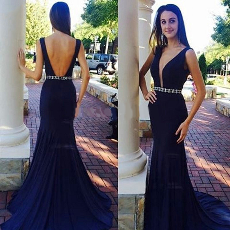

African Prom Dress Long Formal Black Bead Mermaid Sleeveless vestido formatura Party Dress Vestidos De Baile, Same as picture