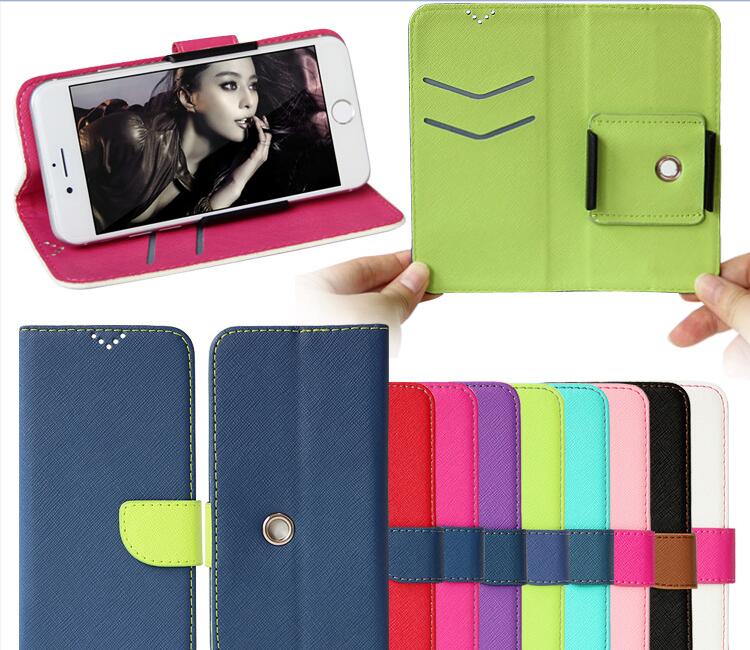 

360 Rotating Universal PU Leather Wallet Credit Card Flip phone case 4.1inch to 6.0inch for iphone 11 Pro Max Samsung HuaWei, Remark colors