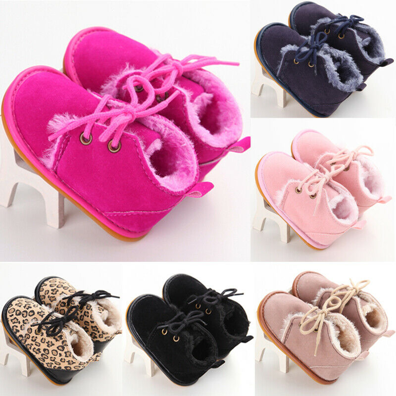 

Baby Girl Boy Warm Boots New Arrival Leopard Pattern Shoes Cotton First Walkers Newborn Non-slip Soft Shoes Bandage Baby Boots