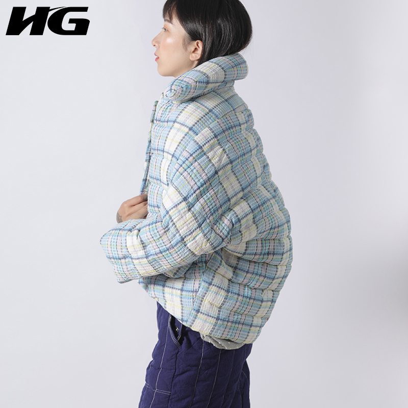 

HG] 2018 Winter Korea Fashion New Women White Duck Down Long Covered Button Plaid Full Sleeve Casual Down Coat DLL1144, See picture dll1144