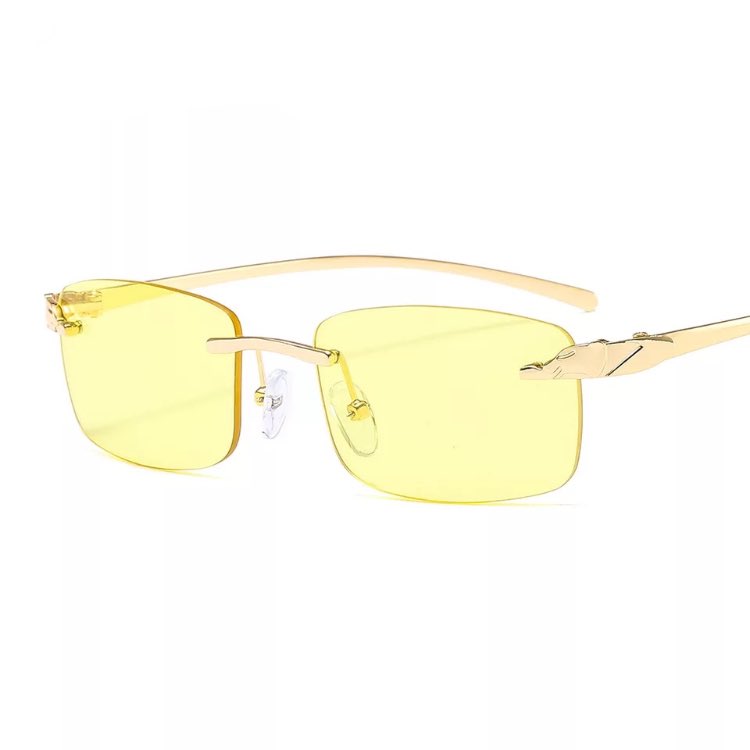 

2020 Rimless Rectangular Metal Sunglasses European American Fashion Sunglasses Ocean Piece Square Frame Eyewear 6colors ES2070