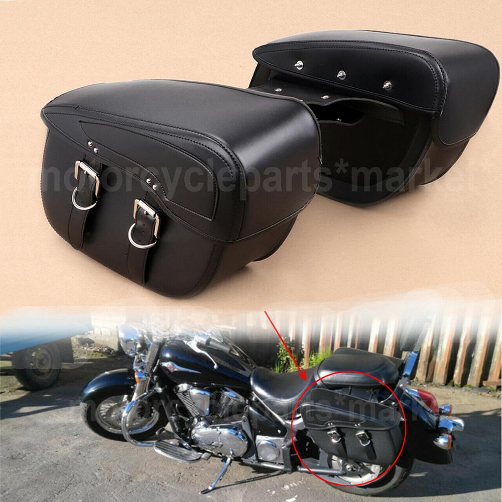 Nero PU Tool borse laterali motocicletta sella strumento borsa da sella bagagli universale