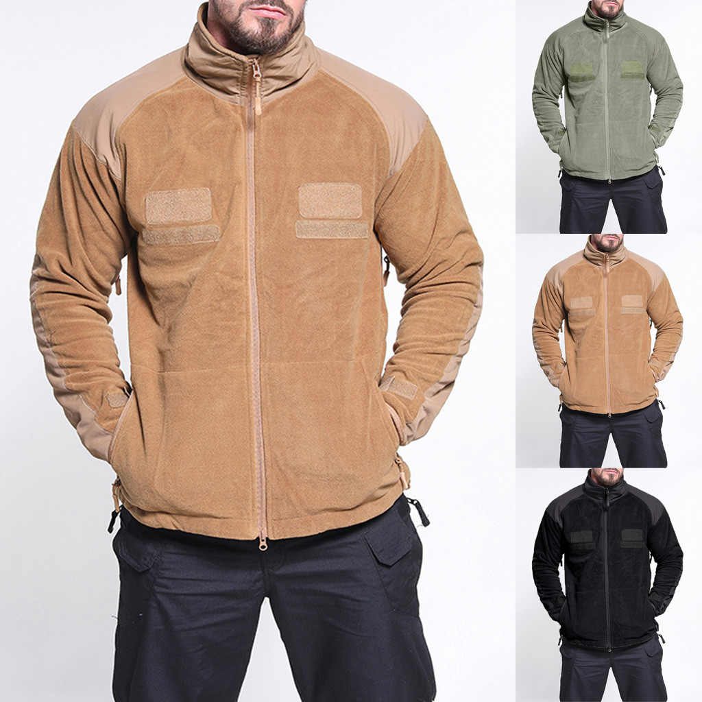 

Fashion Men' Autumn Winter Sports Outdoor Thick Warm Velvet Blouse Coat Clothing US Size Up To 3XL Hip Hop Slim Fit Pilot Coat, Black