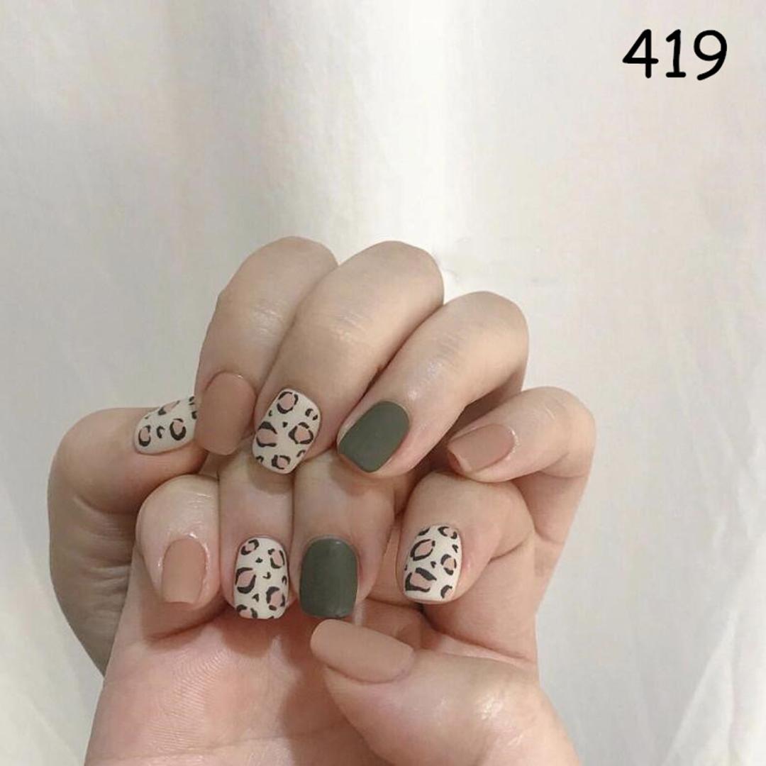 

2019 NEW Leopard Manicure Nail Sticker Waterproof Lasting 14 Stickers/sheet Matte Scrub Nail Jewelry Environmental Protection, 423