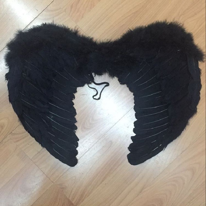 

Black Feather Angel Wings Sexy Dark Angel Costume Accessories Christmas Halloween Product Wholesale