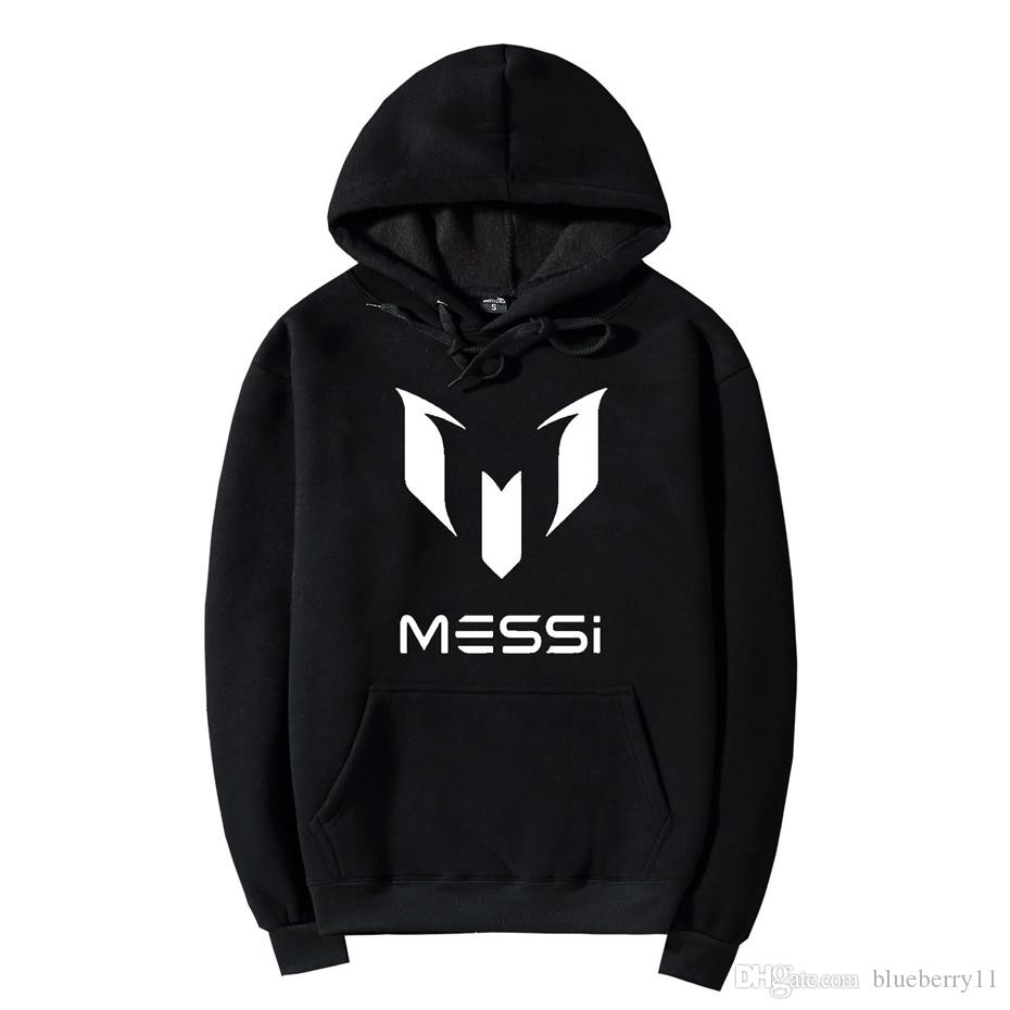 

Messi Hoodies Sweatshirts Coat Black Unisex Football Fan Messi Pullover Sweatshirt Messi Jacket Plus Size S-2XL