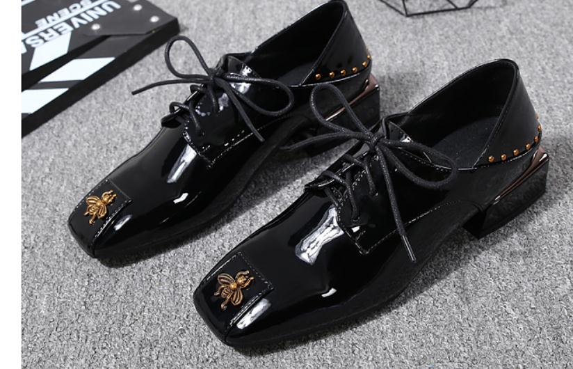 

2019 Women's shoes in Spring and Autumn with New style Low heel Square head @2231, Black pu