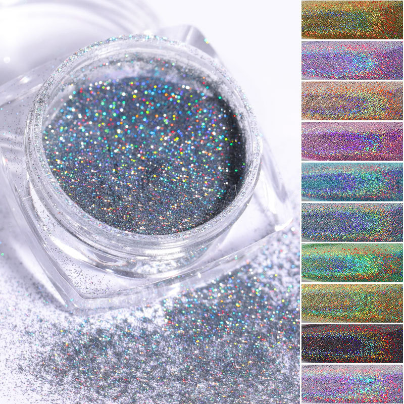 

1g Glitter Nail Dipping Powder Holographic Laser Gradient Chrome Pigment DIY Design Nail Art Decorations Shimmer Acrylic Dust