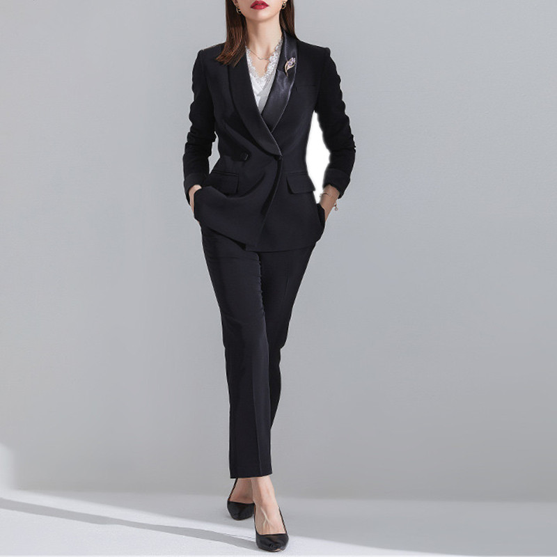 

Black Shawl Lapel Women PantSuits Women Suits Plus Size Custom Made Ladies Pantsuit Blazer+Pants for Work Pantsuit Wedding Party