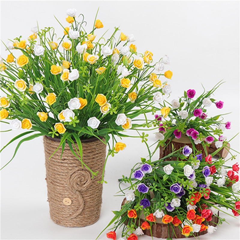 

Wedding Festival Simulation Plastic Bouquet High Quality Family Garden Balcony Decoration Flower, Yellow