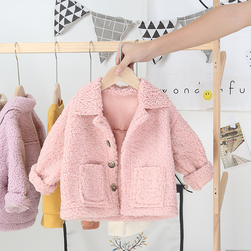 

Children's cotton suit male baby coat winter wear infant jacket and velvet jacket, Beige