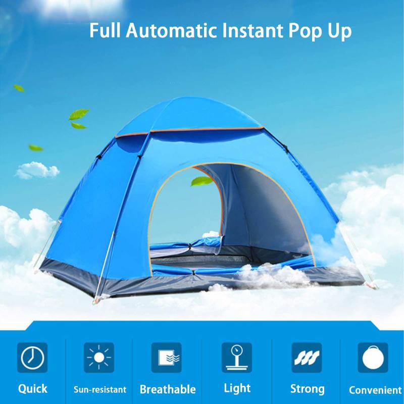 

Protable Outdoor Automatic Tents Camping Beach Tent Ultralight Waterproof Sun Shelter Travelling Hiking 1~4 Person Large Space