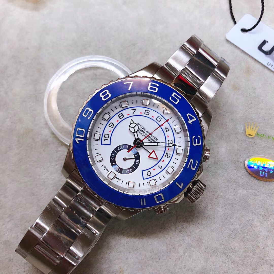 

Blue mens watches 44mm YACHT Automatic watch Stainless steel 2813 movement NOT chronograph designer watches wristwatch men watch