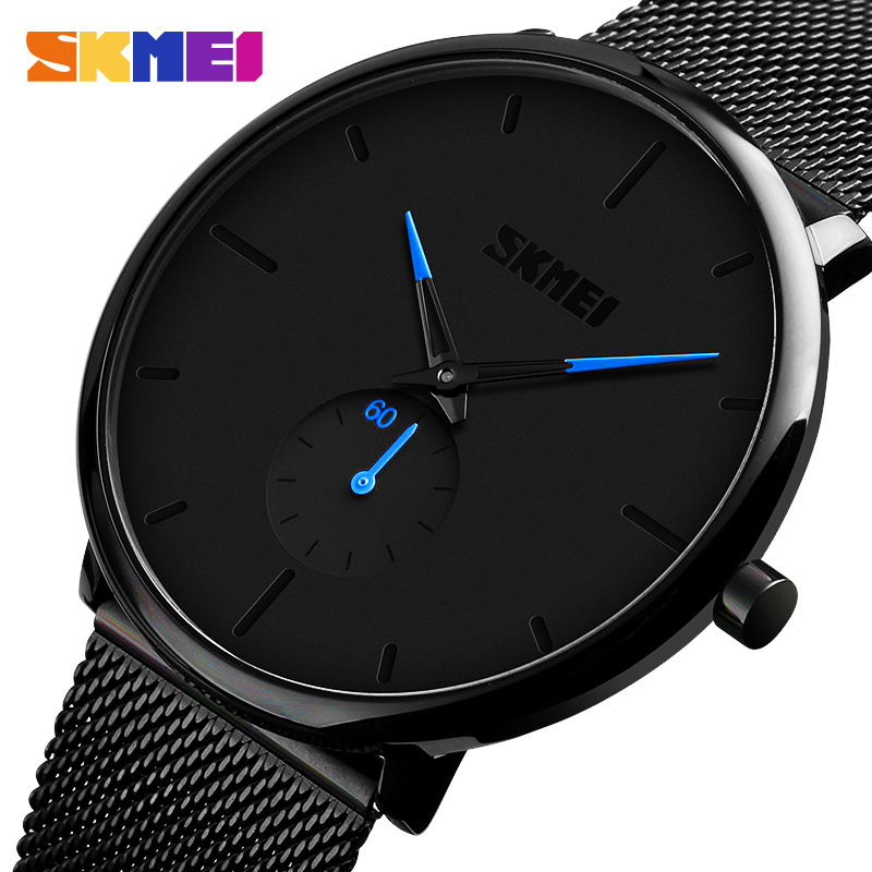

SKMEI Fashion Men Watch Quartz Wristwatches Women Watches 30M Waterproof Big Dial Display Quartz Watch relogio masculino 9185, Brown