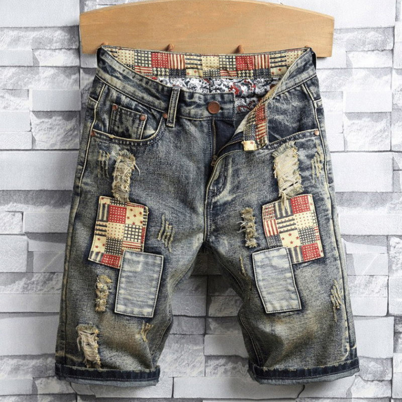

2020 Summer New Denim Shorts Mens Stylist Denim Shorts Mens Hole Jeans Stylist Fashion Mens Shorts, As the picture