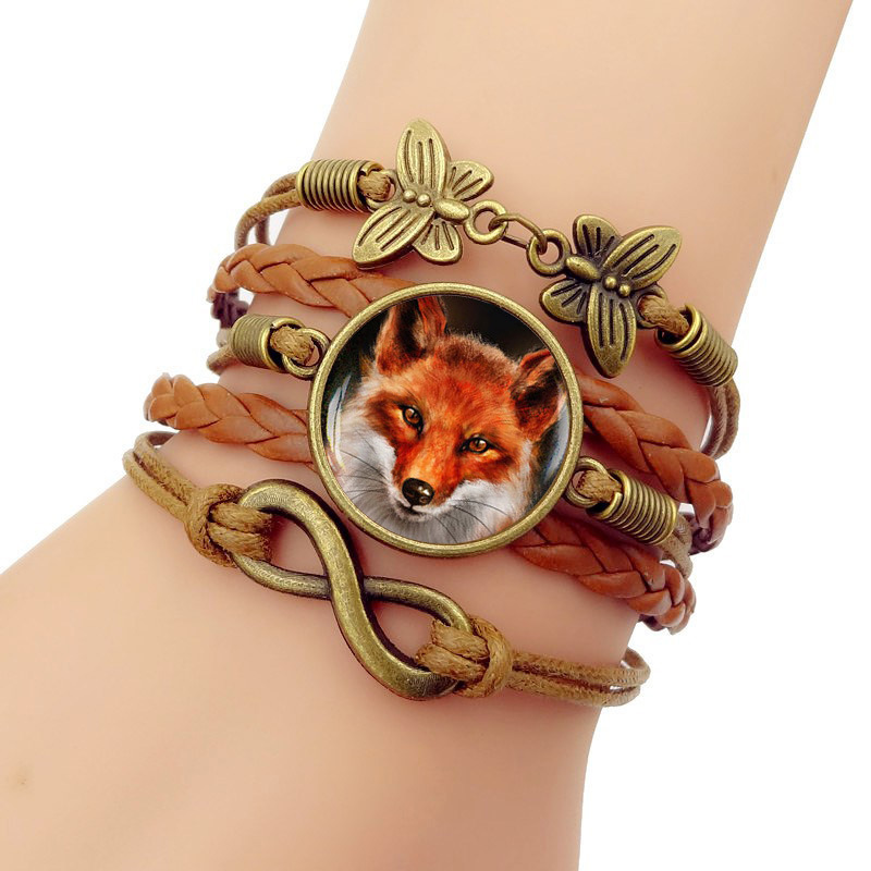 

Red Fox Time Bracelet Multi-storey Manual Weave Glass Group Combine Hand Decorate
