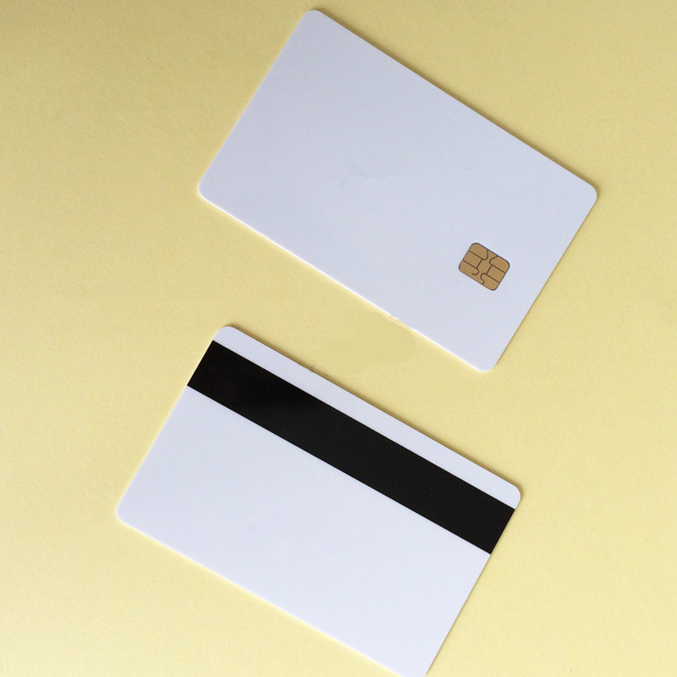 

50pcs/lot White SLE4442 contact chip pvc smart card with Hico magnetic stripe