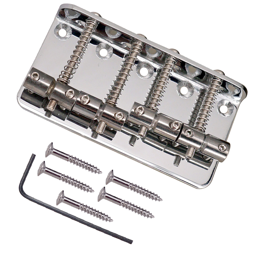

1 Set Of 4-string Electric Bass Bridge Spare Parts For Your Old And Dirty Bridge