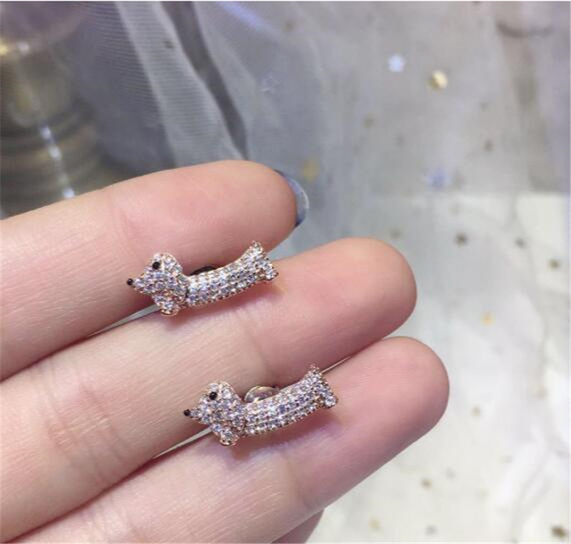 

earrings simple puppy earrings with women Sparkly Elegant Christmas gift Hot Fashion Free Shipping