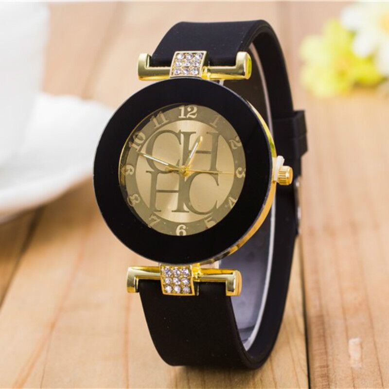 

New simple leather Casual Quartz Watch Women Crystal Silicone Watches Relogio Feminino Wrist Watch, Rose