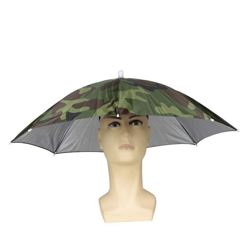 

Foldable Rain Gear Fishing Hat Headwear Umbrella for Fishing Hiking Beach Cap Head Hats Outdoor Camping Equipment, As pic