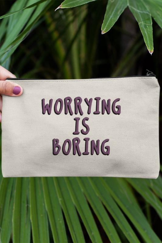 

Angemiel Clutch Worrying Is Boring Portfolio Hand Makeup Bag