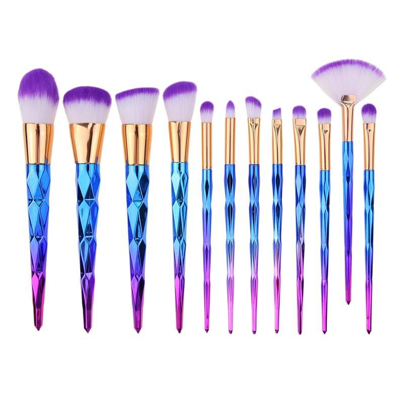 

12Pcs Professional Diamond Makeup Brushes Beauty Cosmetic Eyeshadow Lip Powder Face Tools Brush Kits