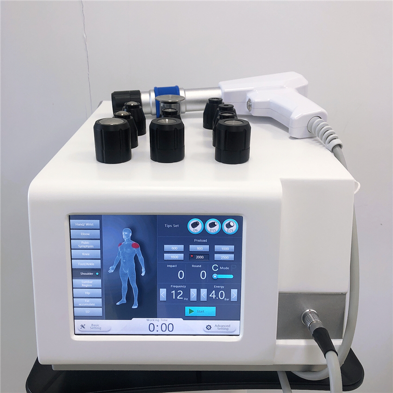 

Pneumatic Shock wave Therapy by pneumatic ballistic extracorporeal therapy machine with 6Bar pressure for body pain