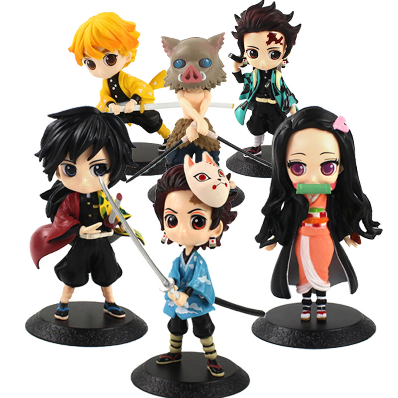 

6pcs/set Anime Demon Slayer Kimetsu No Yaiba Kamado Tanjirou Nezuko PVC Figurine Model Doll Collectible Toys