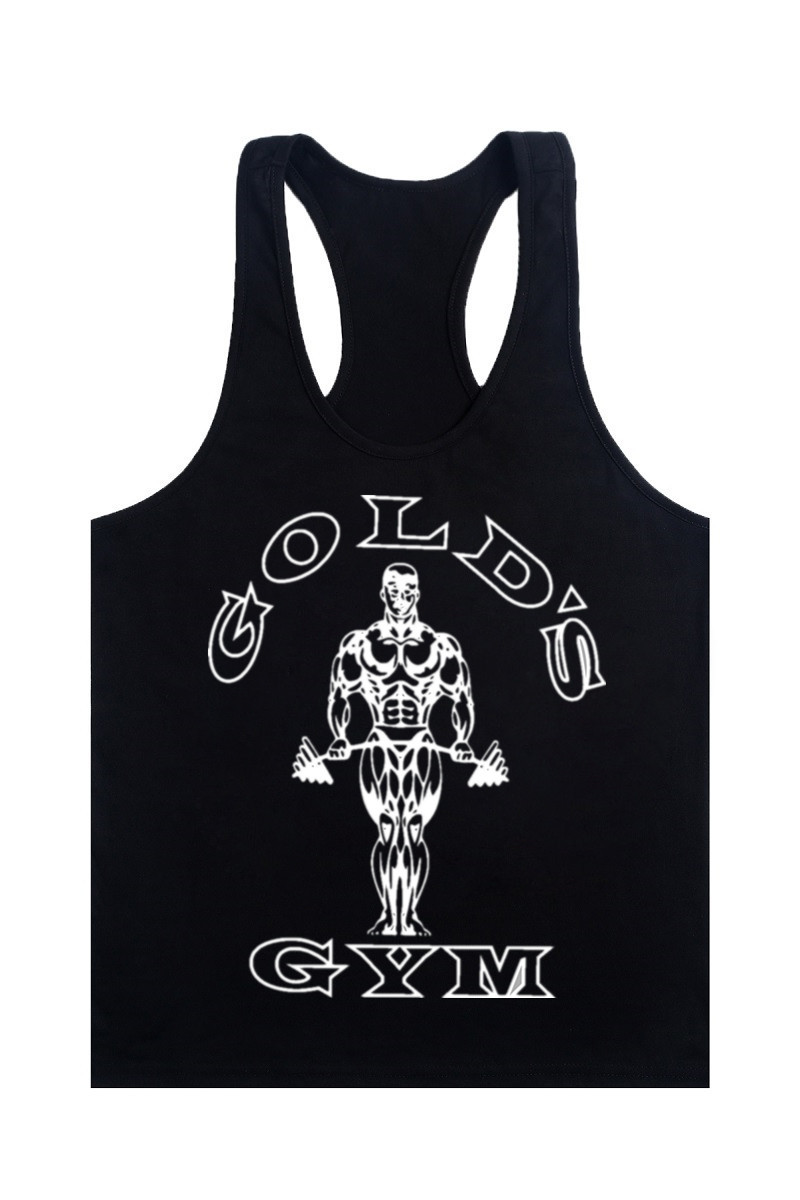 

Gymwear Fitness Men Muscle Shirt Male Vest Workout Clothes For Men Cotton Mens Bodybuilding Stringer Casual Sportswear Gold, Black