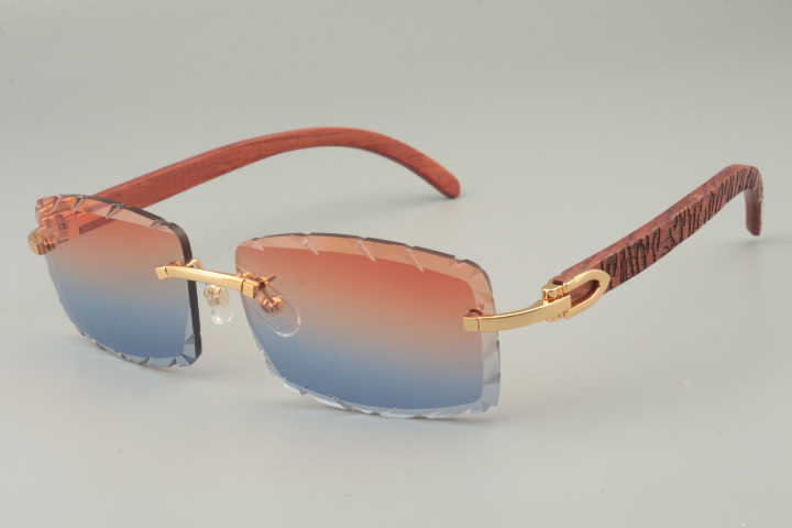 

New hand-carved pattern wooden temple sunglasses, 8100915 personalized custom sunglasses, engraved lens color lenses, size: 56-18-135mm