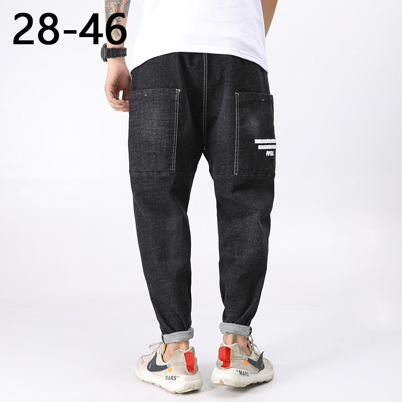

Men's Brand Stretch Jeans 2020 New Business Cotton Denim Trousers Slim Fit Jeans straight Denim Pants Male Plus Size 28- 46