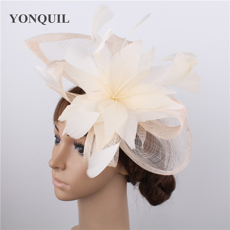 

Classical color sinamay fascinator har accessory headwear colorful mesh feather party show hair accessories millinery event hat MYQ082