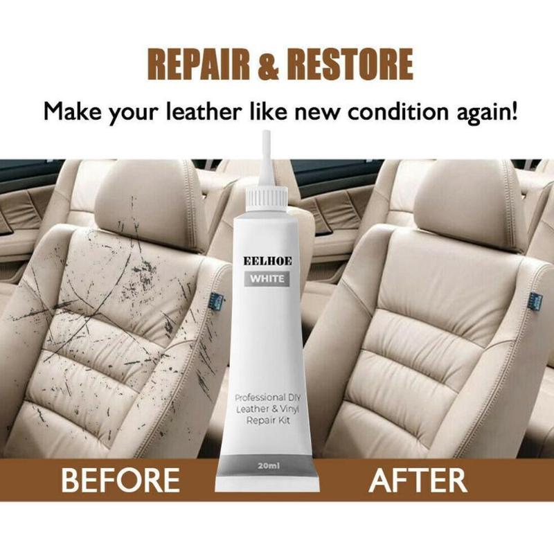 

Car Reconditioning Cream Black White Leather And Vinyl Repair Kit - Furniture Couch Car Seats Sofa Coats Holes Repair Cream 20ml