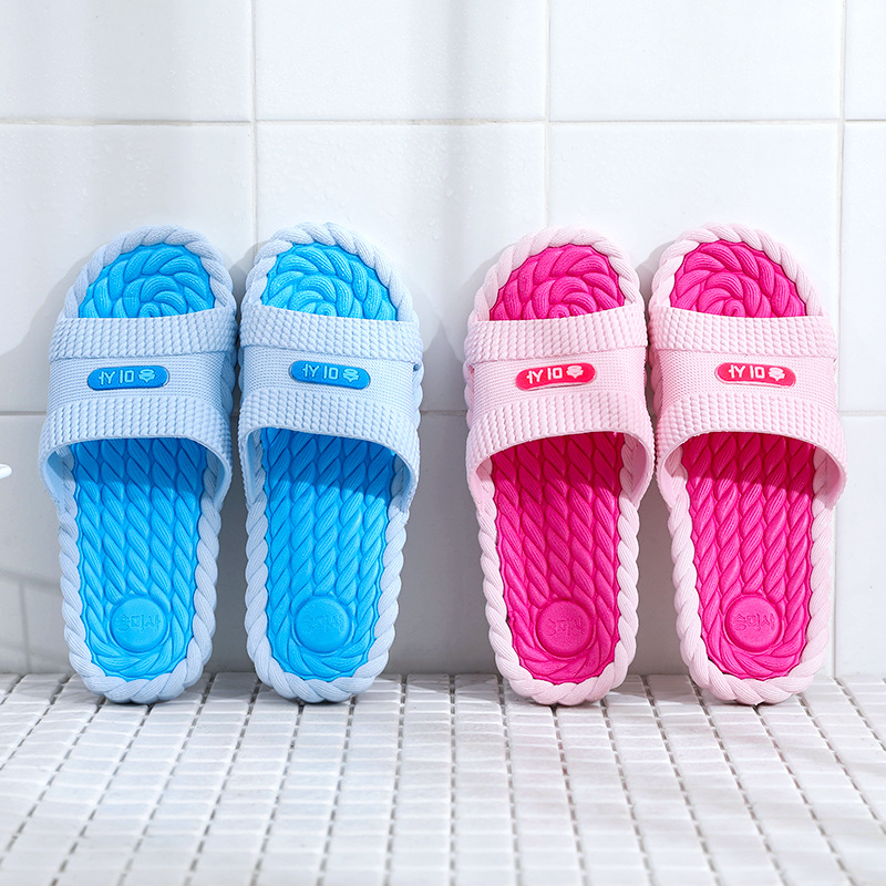 

New summer couple slippers flat bottom massage non-slip bathroom slippers unisex fashion cute shoes high quality shoes