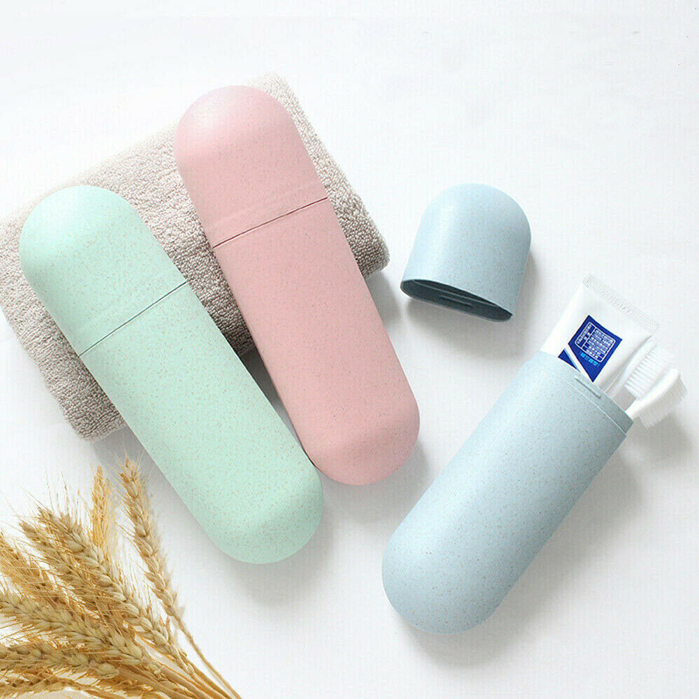 Hot Brand New Portable Travel Wheat Straw Toothpaste Case Antibacterial Toothbrush Storage Boxes Eco-friendly Storage Containers-image-483035579